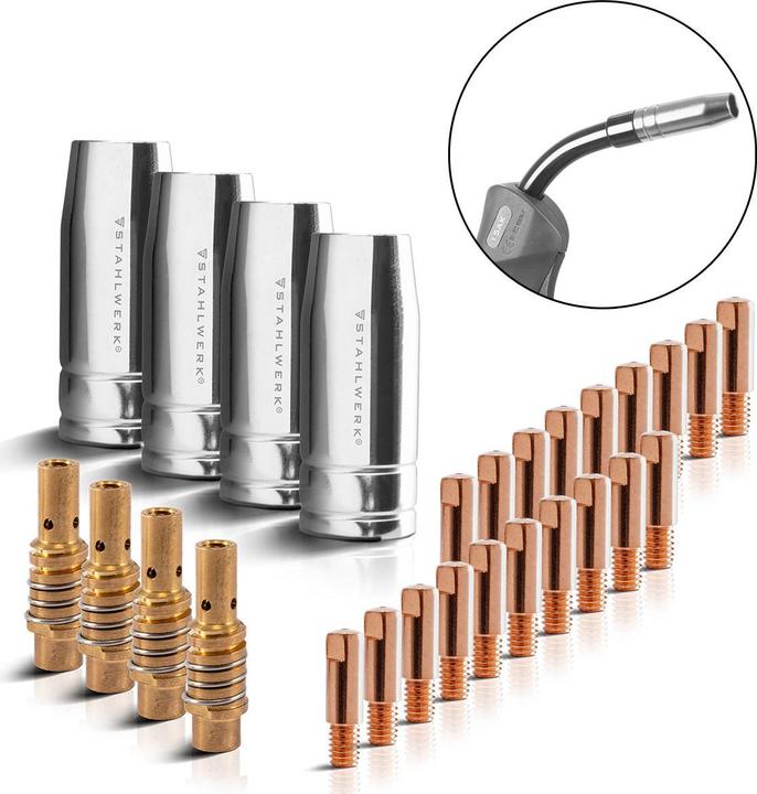 Image du produit Stahlwerk Pièces d'usure MIG MAG 28 pcs AK15/MB15 AK14/MB14 Torches de soudage