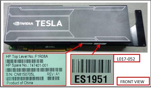 Actual product image HPE NVIDIA TESLA K40 12 GB MODULE