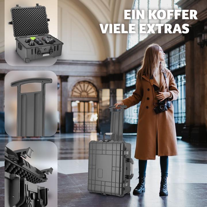 Produktbild tectake Transportkoffer rollbar mit Teleskopgriff