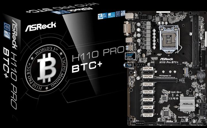 Image du produit AsRock H110 Pro Btc+ (LGA 1151, Intel H110, ATX)