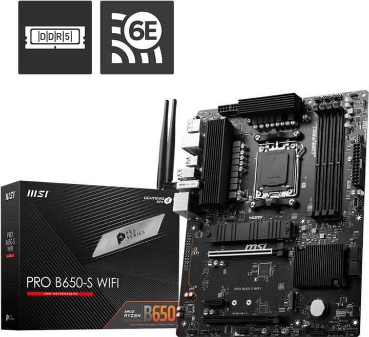 Actual product image MSI PRO B650-S WIFI (AM5, AMD B650, ATX)