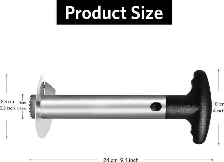 Actual product image ASMI Stainless steel pineapple corer, pineapple slicer black