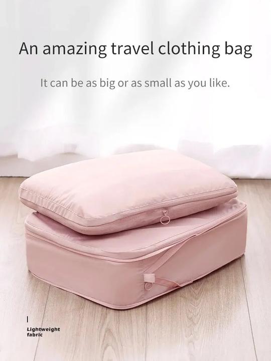 Produktbild Only-Bags.Store 2pcs Travel Compression Packing Cubes Bag Portable Koffer Kleidung Organizer Wasserdichtes Gepäck