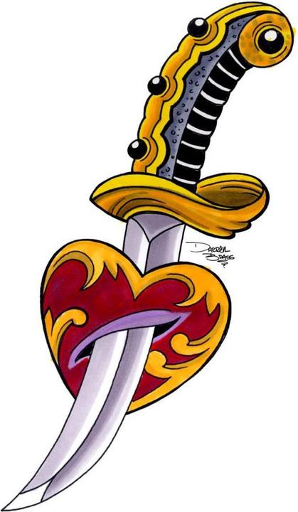 Produktbild Miami Ink Schwert mit Herz (19 x 30 cm)