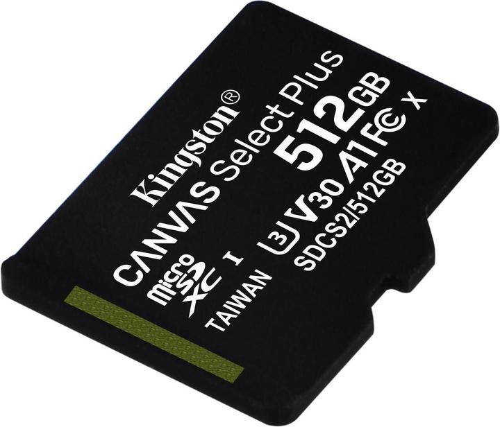 Image du produit Kingston Canvas Select Plus (512 Go, microSDXC, U3, UHS-I)