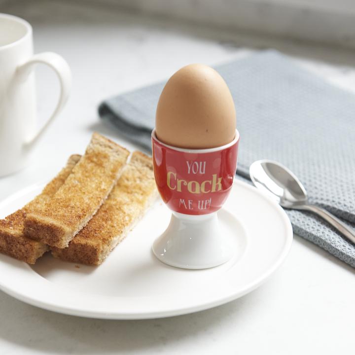 Produktbild Kitchen Craft KitchenCraft Porcelain Egg Cup, You Crack Me Up Design, Labelled (1 x)