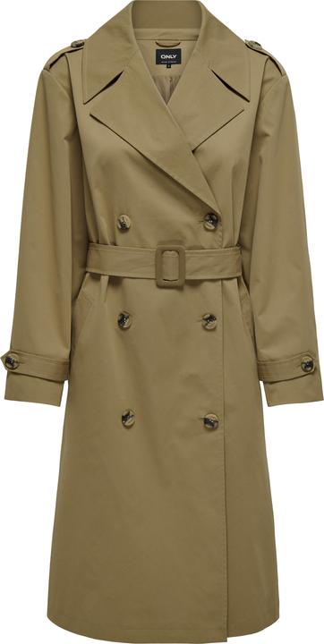 Only Reverskragen Ärmelbündchen mit Knopf Trenchcoat Trenchcoat