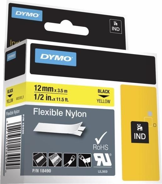 Produktbild Dymo 12mm Nylon Schriftband (1.20 cm, Gelb)