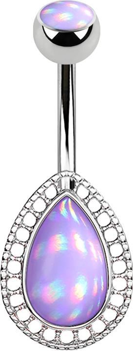 Image du produit Star Piercing Banane argent Goutte avec pierre époxy violette (Laiton, Acier chirurgical 316L)