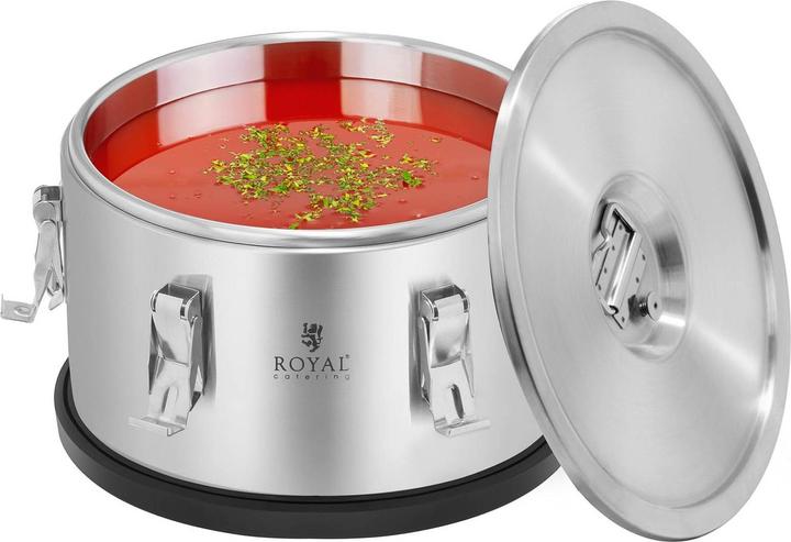 Royal Catering Thermobehälter Thermobox Warmhaltebehälter Speisen Edelstahl 10 L Stapelbar (10 l)