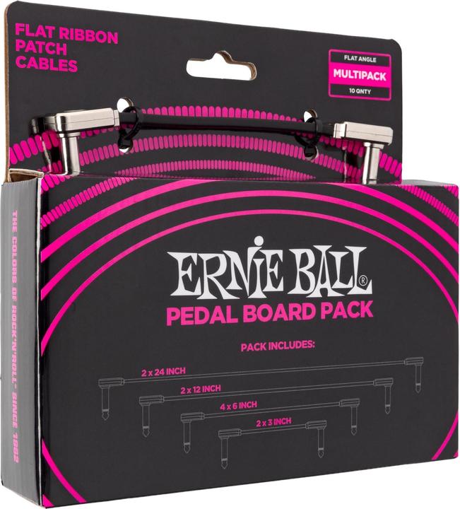 Actual product image Ernie Ball Ball 6224 Flat Ribbon Patch Cables Pedal Board Pack (various lengtes) (0.69 m)