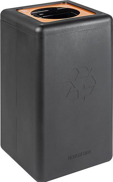 Produktbild ReinigungsBerater Mülltrennsystem BrickBin Plastik Behälter schwarz orange 65 L integrierte Beutelhalterung, aus recy (65 l)