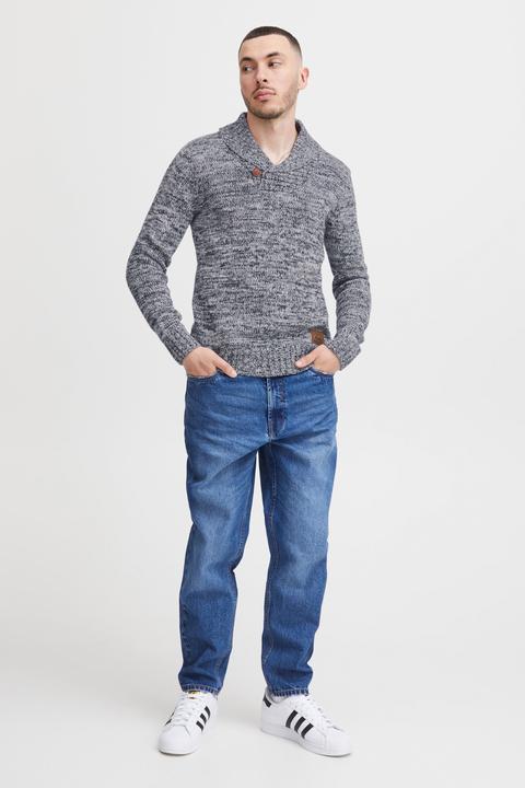Image du produit Solid Phil Pull En Grosse Maille Pull-Over Tricot Pour Homme Avec Col Châle 100% Coton (S)