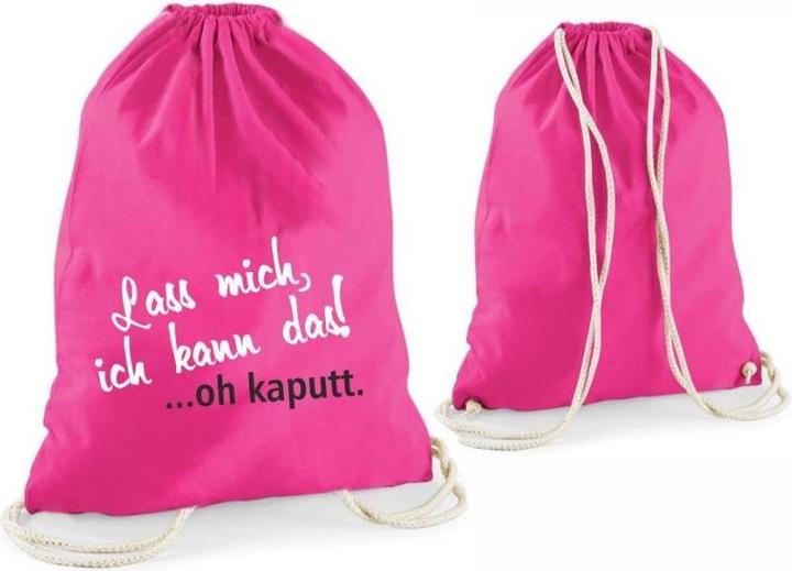 4you Design Statement-Turnbeutel "Lass mich, ich kann das!?oh kaputt." pink"