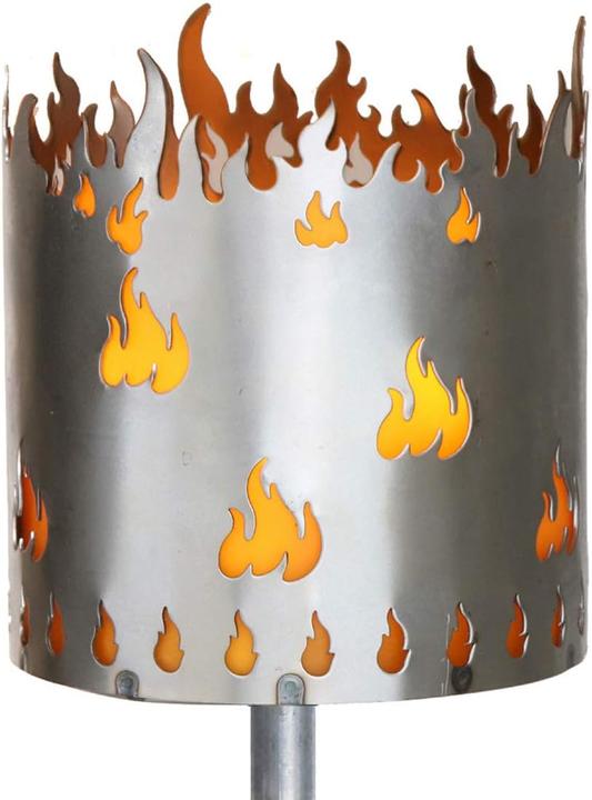 Produktbild Novaliv Gartenfackel Flamme Feuerschale Metall mit Stiel Brennmittel Solarlampe LED