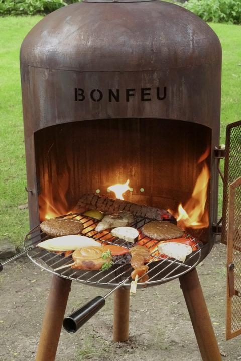 Actual product image Bonfeu BonBono Roest Tuinhaard - L 45 x W 45 x H 165 cm - Staal - bruin - Tuinhaard - Terrasverwarming - Te
