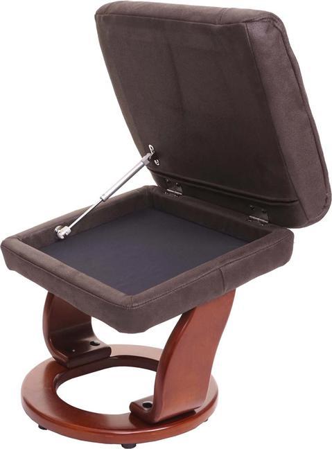 Produktbild Swisshandel24 MCA Relaxsessel, Fernsehsessel TV-Sessel Hocker, Stoff schwarz-braun Wildleder-Imitat, Gestell Walnu