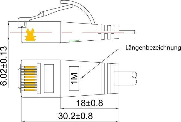 Produktbild Wirewin Netzwerkkabel, rund (UTP, CAT6, 2 m)