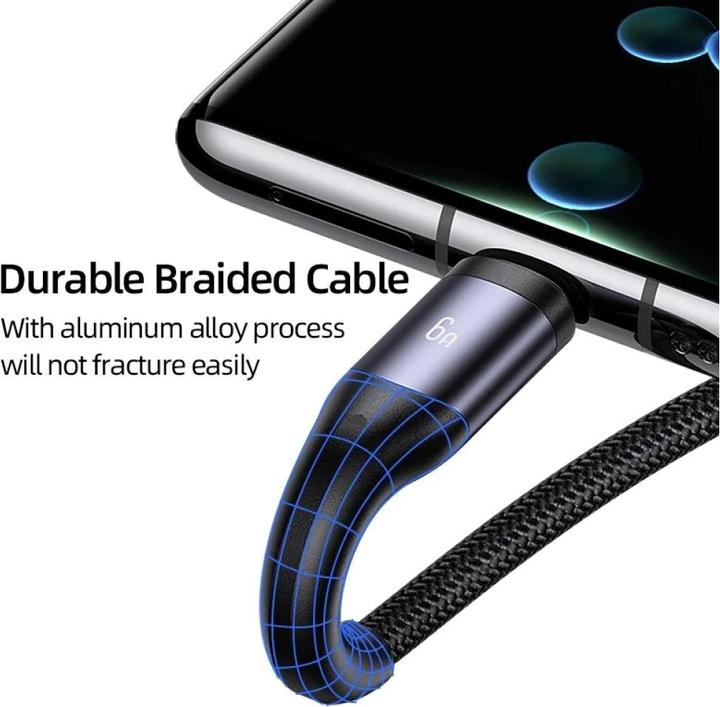Actual product image Usams US-SJ600 U83 3IN1 Transparent Digital Display PD100W Fast Charging & Data Cable 1.2m C To C+L+M (1.20 m, USB 2.0)