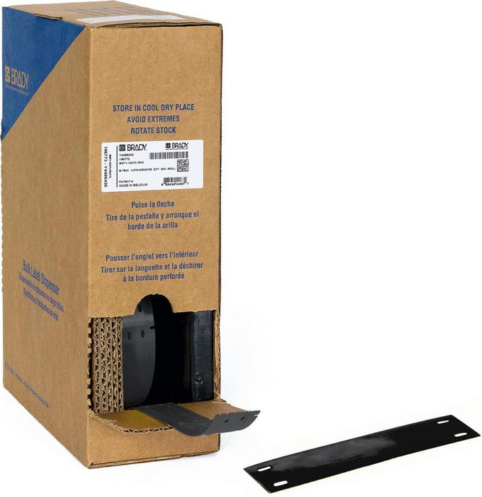 Immagine prodotto Brady BM71-15x75-7598-BK, poliestere, nero, lucido, 15,00 x 75,00 mm, non adesivo, rotolo grande