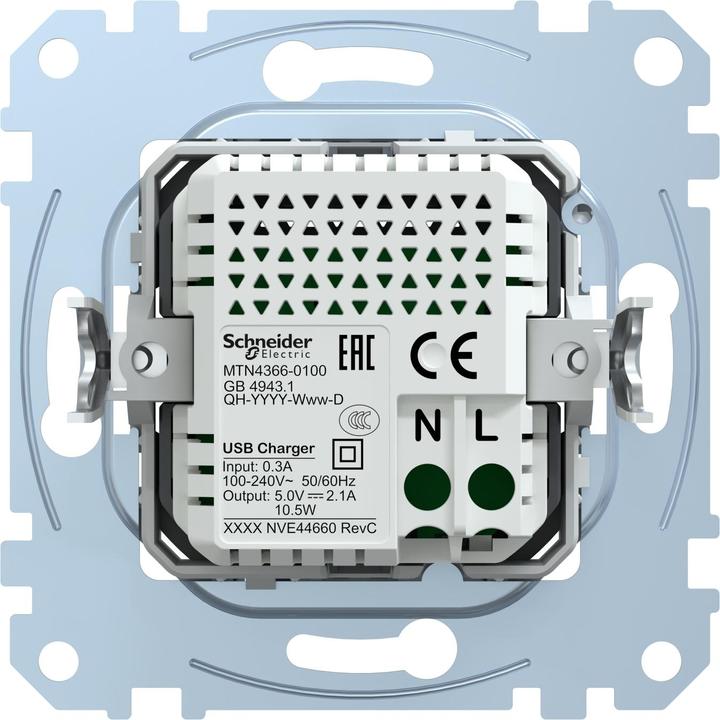 Image du produit Schneider Electric USB-Ladestation-Einsatz MTN4366-0100 (0.10 W)