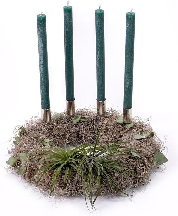VEG and the City Advent wreath Tillandsia - candles fir green (35 cm)