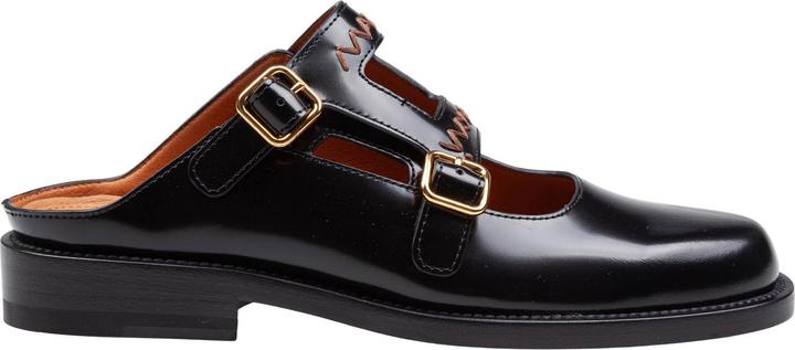 Produktbild Marni moccasin sabot in brushed leather color black (39)