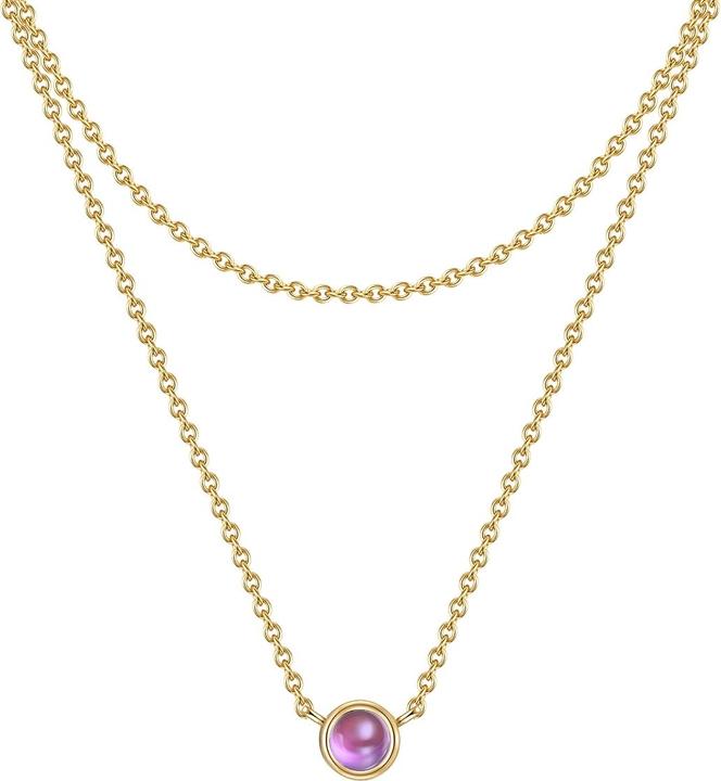 Immagine prodotto Glanzstücke München Catena da donna in argento sterling ametista oro giallo 42,0/36,0 cm + 5,0 cm di estensione - 29928 (Argento)