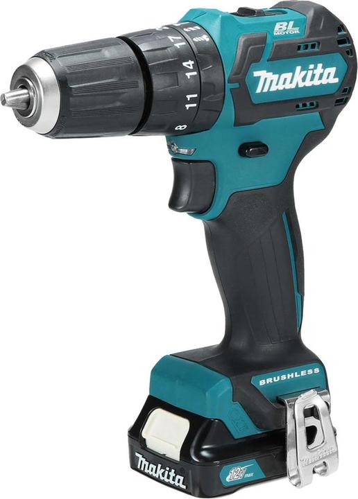Produktbild Makita HP 332 DSME Akku Schlagbohrschrauber 12 V 35 Nm Brushless + 2x Akku 4,0 Ah + Ladegerät + Koff (Akkubetrieb)
