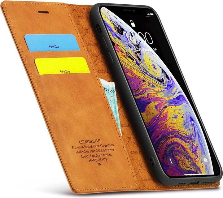 Produktbild Cover-Discount iPhone Xs / X - Stand Flip Case Hülle braun (Apple iPhone XS)