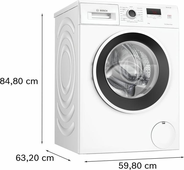Actual product image Bosch Hausgeräte Bosch WGE03200IT Series 2 Washing Machine (8 kg, Left, EU plug)