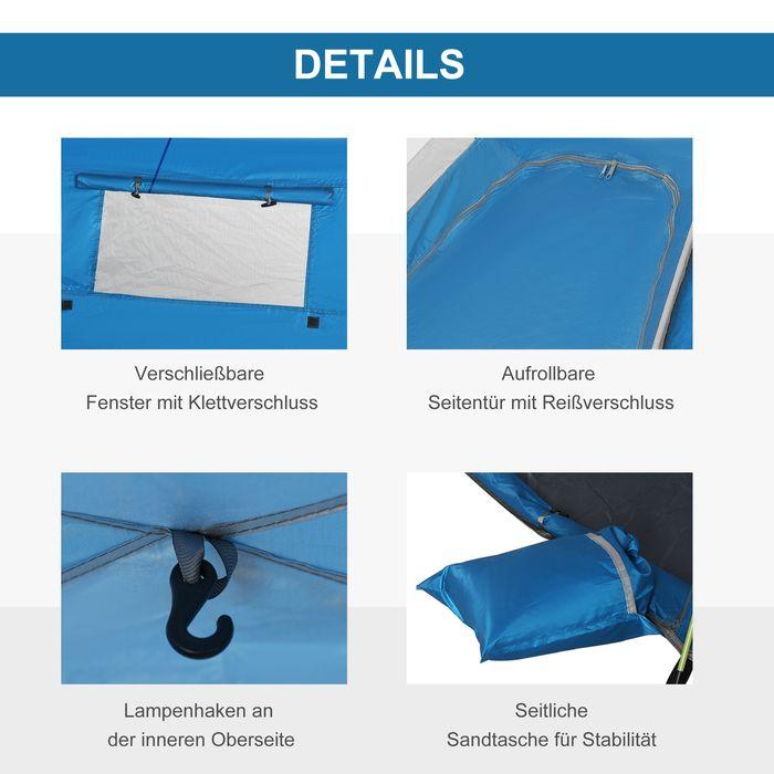 Image du produit Swisshandel24 Strandmuschel Pop Up Strandzelt für 1-2 Personen mit Sonnenschutz Himmelblau (Tente de plage, 2 personnes)