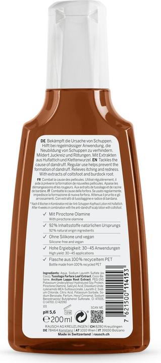 Produktbild Rausch Anti-Schuppen-Shampoo mit Huflattich (200 ml, Flüssiges Shampoo)