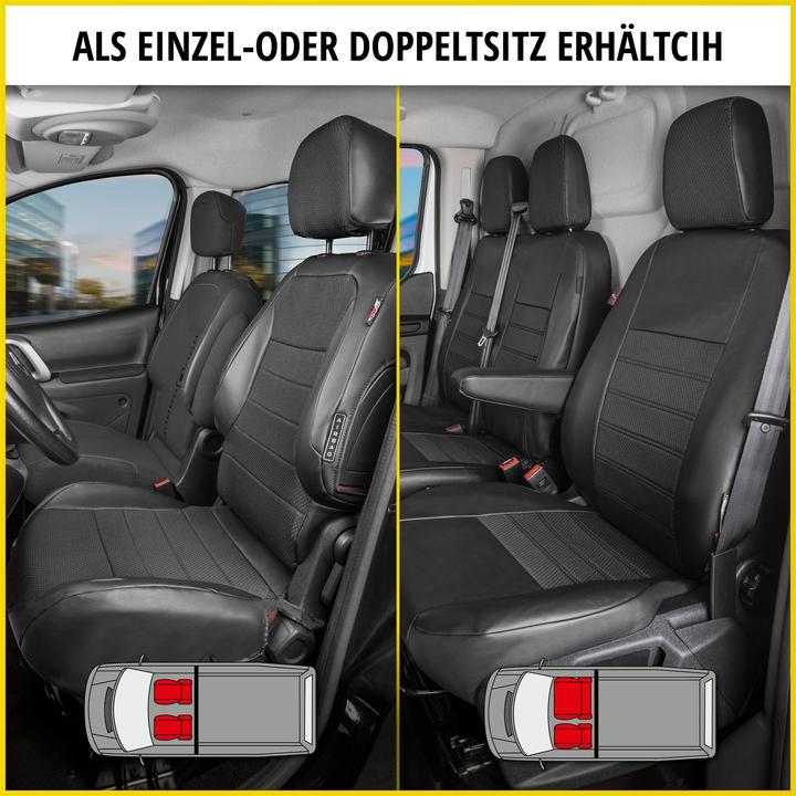 Image du produit Walser Housse de siège Premium pour Iveco Daily IV 2006-02/2014, 2 housses de siège simples à l'avant