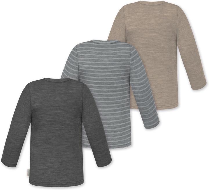 Actual product image Normani 3-pack baby merino longsleeve "Taupo" - 9475 (86)