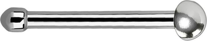 Actual product image Star Piercing Nasenstecker gerade silber mit Kuppel (Surgical steel 316L, without brass)