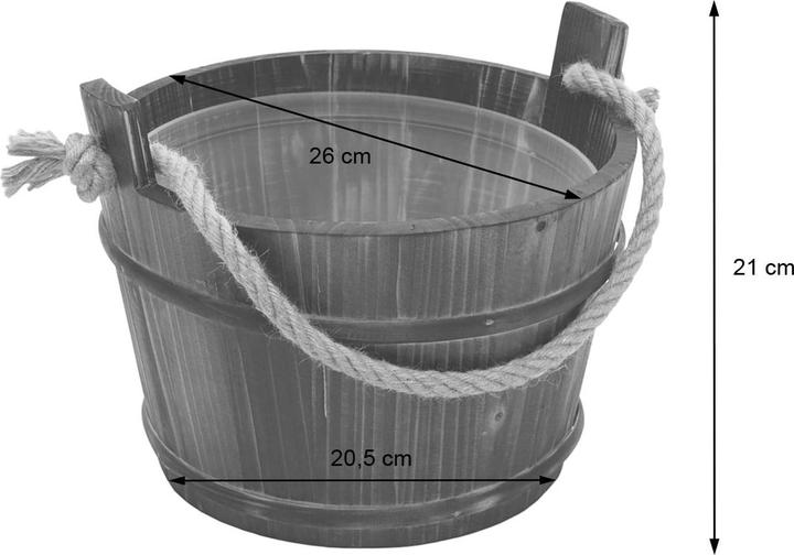 Produktbild Swisshandel24 Saunakübel mit Einsatz, Saunazubehör Saunaeimer Saunakelle Aufguss, Kiefernholz 3,5 L - dunkel-braun