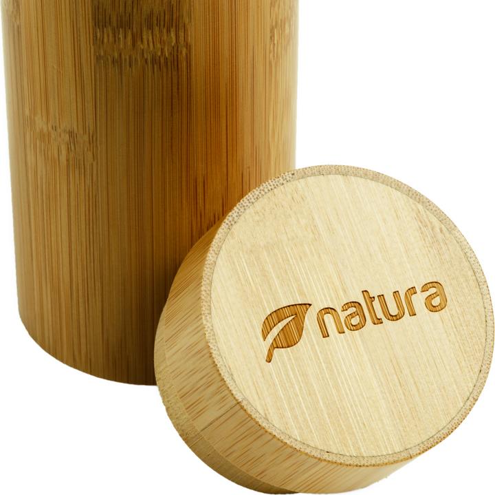 Immagine prodotto Natura Punto Occhiali da sole di bambù, marrone chiaro, montatura bianca, lenti a specchio blu