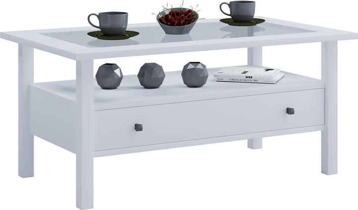Produktbild VCM Holz Beistelltisch Couchtisch Sofatisch Wohnzimmertisch Schublade Lingis L (90 x 54 cm)