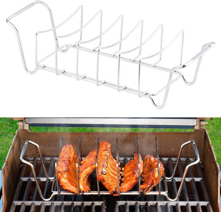 Produktbild Rosenstein & Söhne 2in1-Sparerib-Halter und Bratenkorb