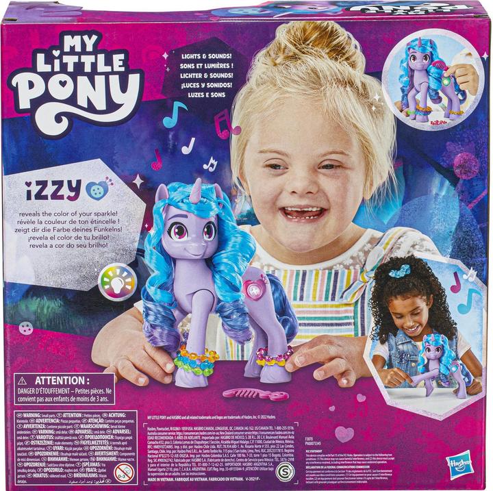 Productafbeelding My Little Pony Ontdek je pony schittering Sparkle Fun Izzy Moonbow, 20 cm hoge pony voor kinderen, met