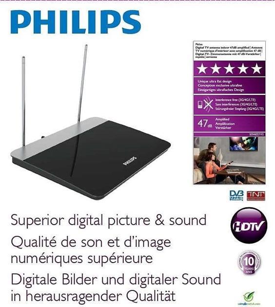 Image du produit Philips Antenne DVB-T d'intérieur SDV6227/12 (Antenne d'intérieur, 47 dB, DVB-T / -T2, UKW / MW / LW)