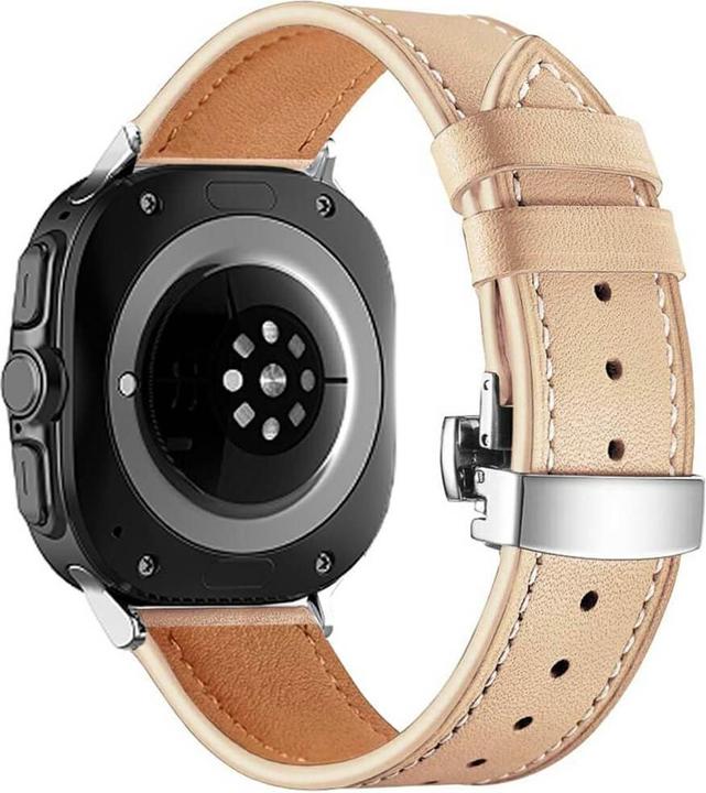 Image du produit Cover-Discount Galaxy Watch Ultra (47mm) - Bracelet de remplacement en cuir avec boucle papillon (Cuir)