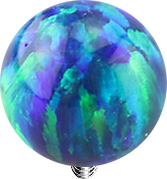Actual product image Star Piercing Dermal Anchor Ball Opal blue (without brass, Surgical steel 316L)