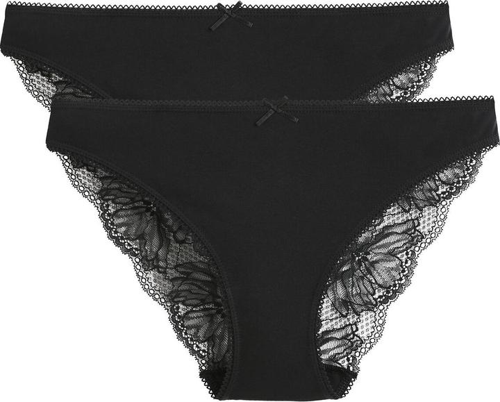 Image du produit La Redoute Collections Lot de 2 slips avec dentelle (W32/L34, lot de 2)