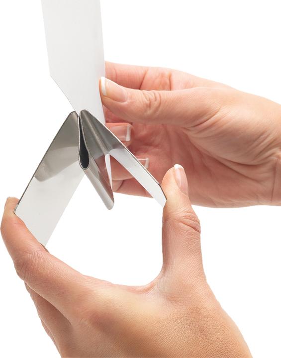 Actual product image Deflecto Stainless Steel Menu Holder Clip