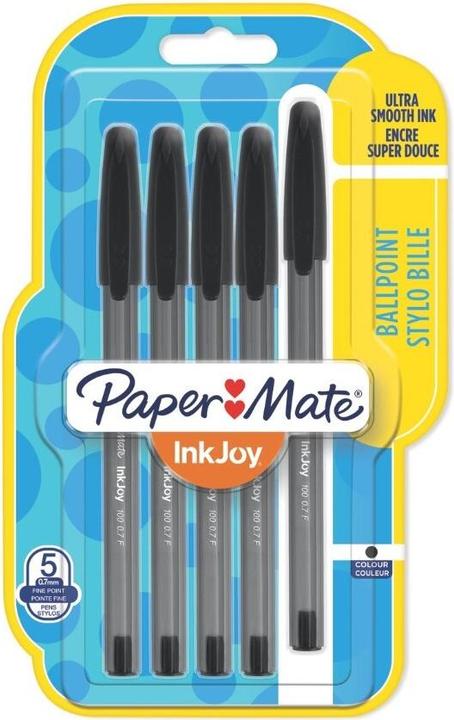 Produktbild Paper Mate Kugelschreiber InkJoy 100 Kappe 5er sw M (Schwarz, 5 x)