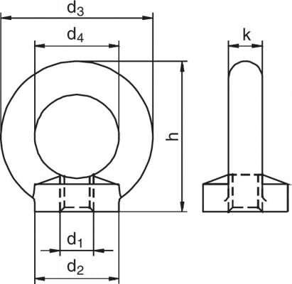 Produktbild Riggatec Eyenut M8 | black | WLL 140kg - DIN 582 | schwarz verzinkt