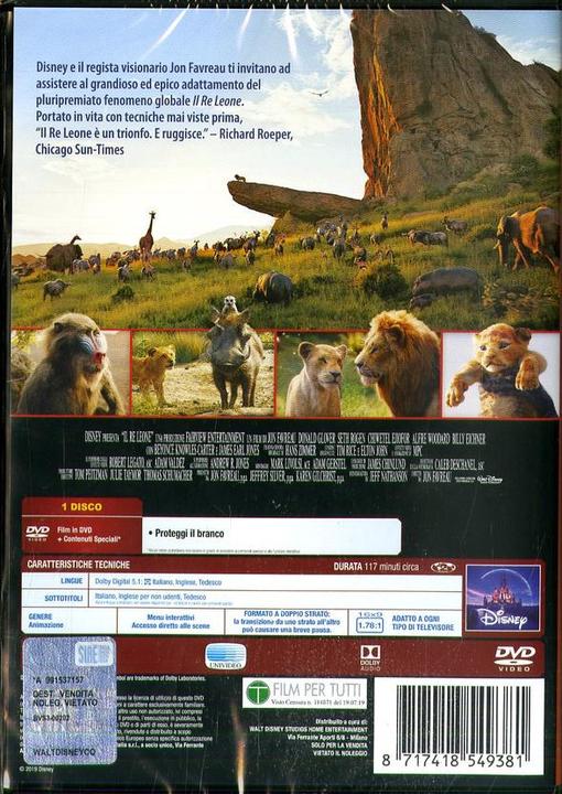 Immagine prodotto Il Re Leone (Live Action) (DVD, 2019, Tedesco, Inglese, Italiano)