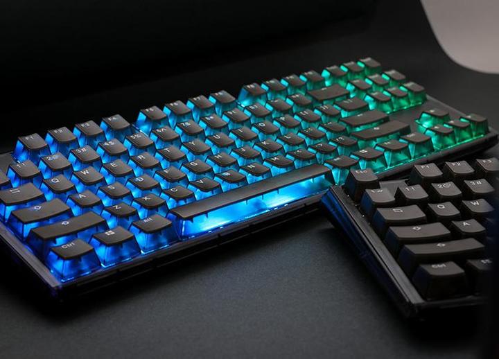Actual product image Ducky One 3 Aura Black TKL Gaming Keyboard, RGB LED - Gateron Baby Kangaroo (US) (Eng. Int., Cable)